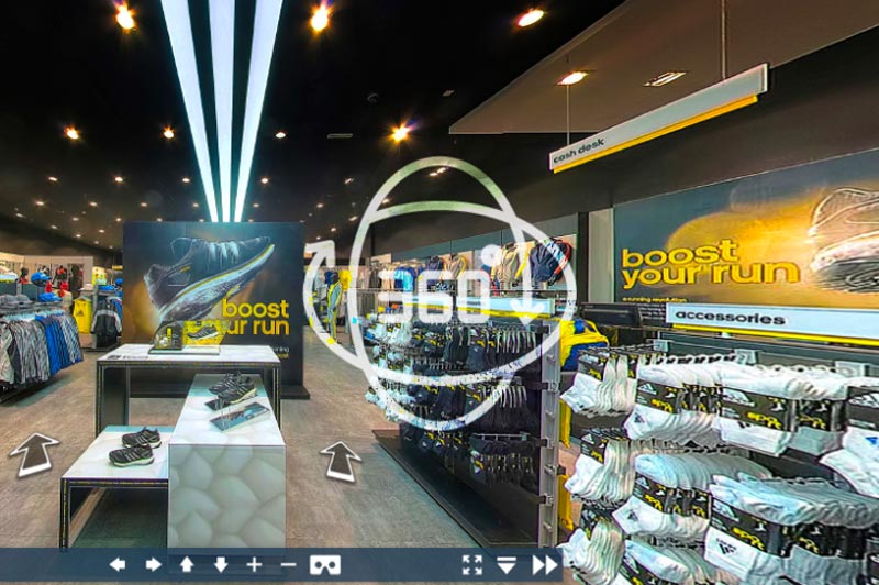 360 addidas retail shop virtual tour dubai